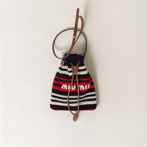 miu miu mini crochet bag|Blue/red/white Crochet Mini.